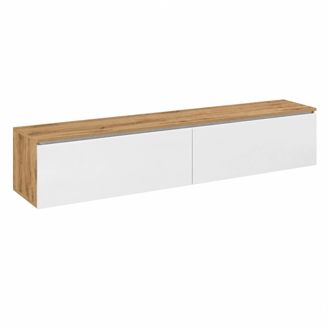 meuble-tv-suspendu-contemporain-180-cm-avec-2-compartiments-spacieux-en-chene-et-blanc-brillant-zrijo11290yh