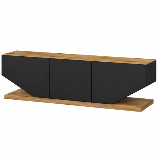 meuble-tv-moderne-180-cm-avec-rangement-et-portes-noir-et-chene-cgexr11408ny